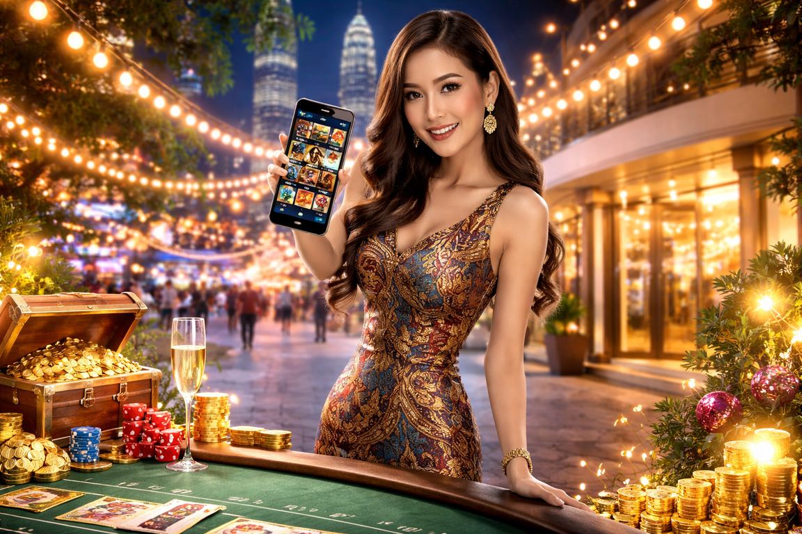Suasana meja kasino langsung dengan tekstil batik di Kuala Lumpur bersama kian84