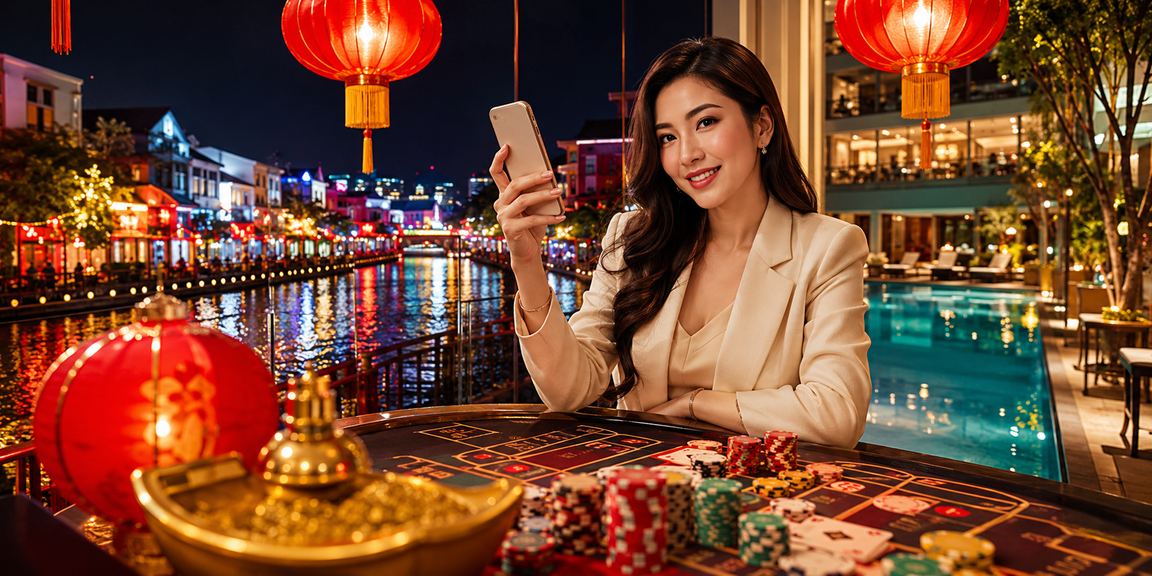 Suasana meja baccarat kasino langsung bergaya Melayu di Melaka bersama kian84